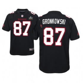 Maillot Homme Tampa Bay Buccaneers Rob Gronkowski 87 Nike Noir 2021 Super Bowl LV